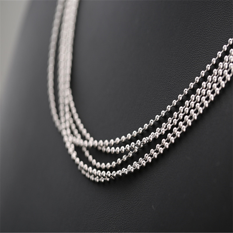 316 Stainless steel Necklace Bead chain DIY Europe and America Jewelry Pendant With chain Titanium steel necklace Jewelry parts wholesale