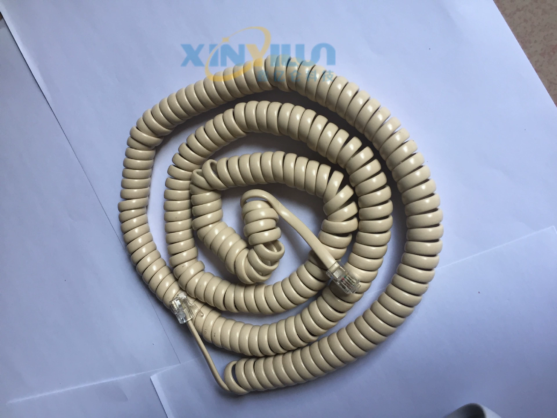 4P4C телефонная линия ручка линия телефон Весенняя линия RJ9 7 m 25 футов бежевый