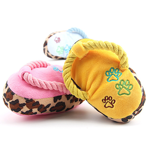 Factory direct sales wholesale new pet toys sound plush flip-flops dog toys wholesale