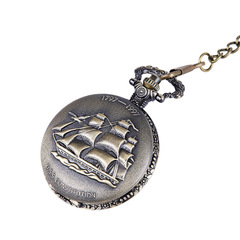 復古懷舊浮雕帆船懷表 復古大號帆船一帆風順懷表8040