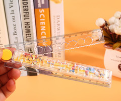 Cartoon folding multifunctional maze ruler wholesale 30cm plastic ruler geometric pattern primary school supplies
