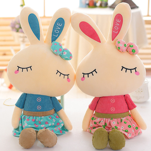Rabbit Plush Toy Creative Rabbit Doll White Rabbit Doll Rag Doll Pillow for Girls Wholesale for Valentine's Day