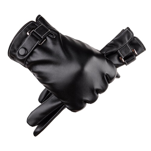 Touch screen gloves men's imitation washed leather glove ribs autumn and winter PU plus velvet thickening Korean version fashionable driving winter thin batch