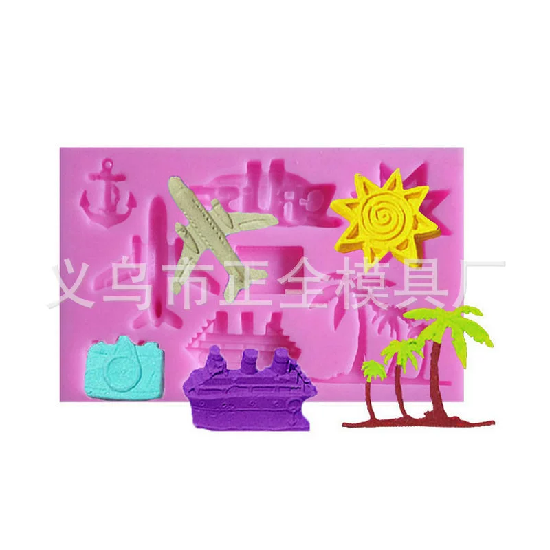 Пляжная fondant(текст) силиконовая форма, украшения, глина, ручной работы