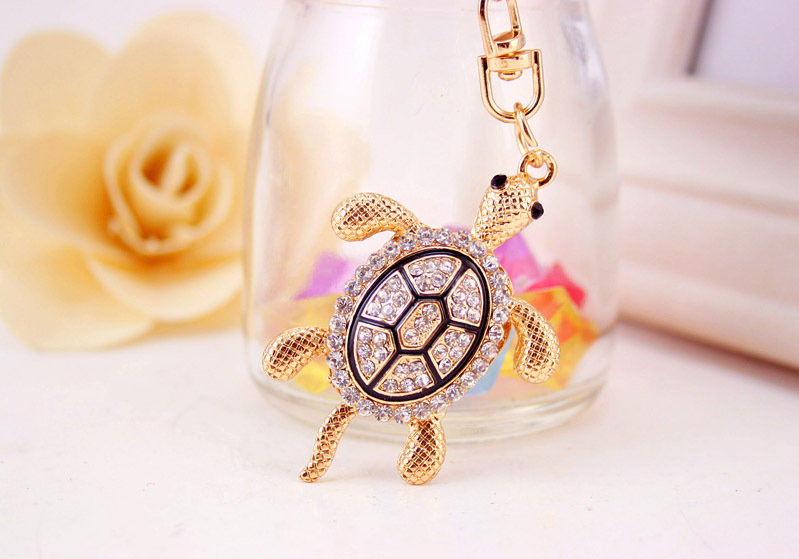 26g Weight Alloy, Metal Material Constellation Pattern Men'S Gender Wholesale Diamond Small Turtle Animal Metal Pendant Car Key Chain 3