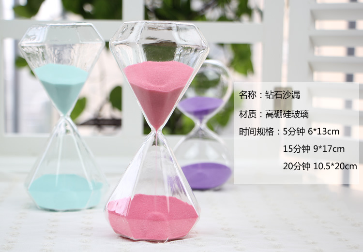 Diamante multicolor temporización creativa reloj de arena adornos/Día de San Valentín decoraciones creativas accesorios para el hogar