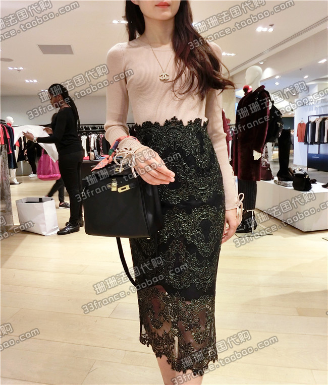 22 Spring New French Sweet Style Sleeve Lace Drawstring Wool Knitwear Light Pink M619