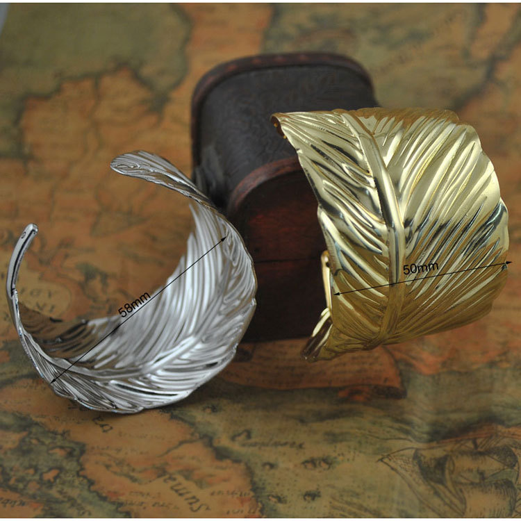 1 Piece Punk Leaves Alloy Plating Womenu0027S Bangle
