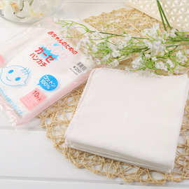 日本出口原单宝宝新生儿用品双层白纱布口水巾小手帕10条装一袋
