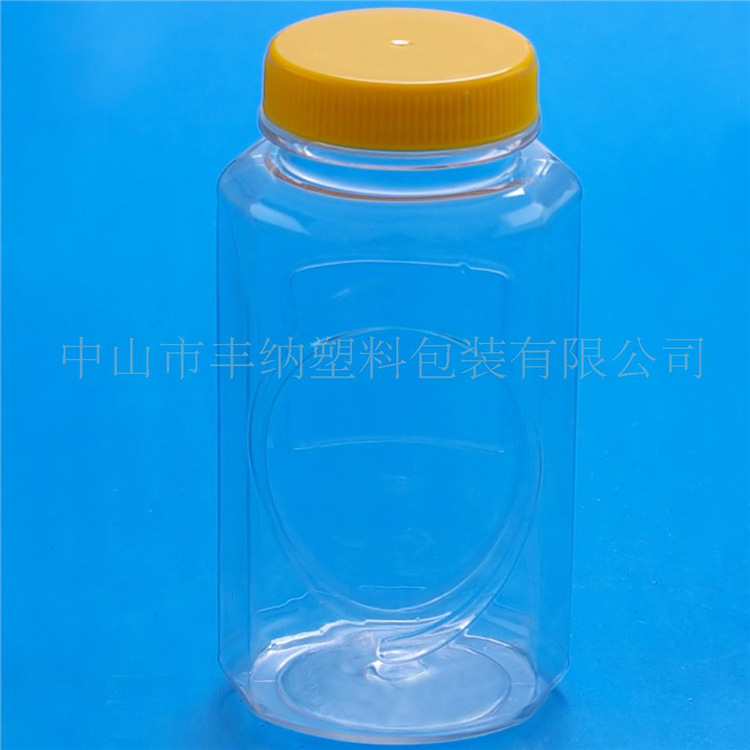 供应 C08透明泡泡糖瓶 375ml干果有机食品塑料包装瓶 批发