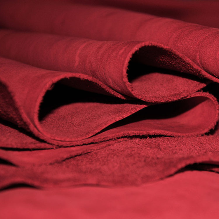 东莞红色牛巴戈牛皮料现货  头层磨砂牛皮 鞋包用牛巴革真皮批发