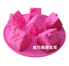 Supply silicone cake molds, village molds, house molds, handmade soap molds