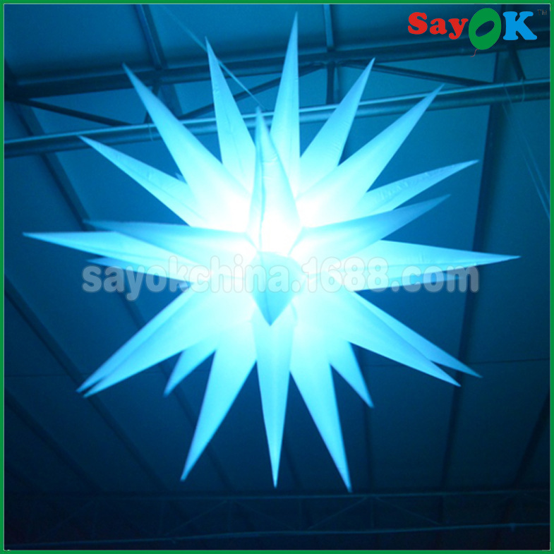 内置LED彩灯吊挂11角星星悬挂在室内外可装饰酒店派对场地充气