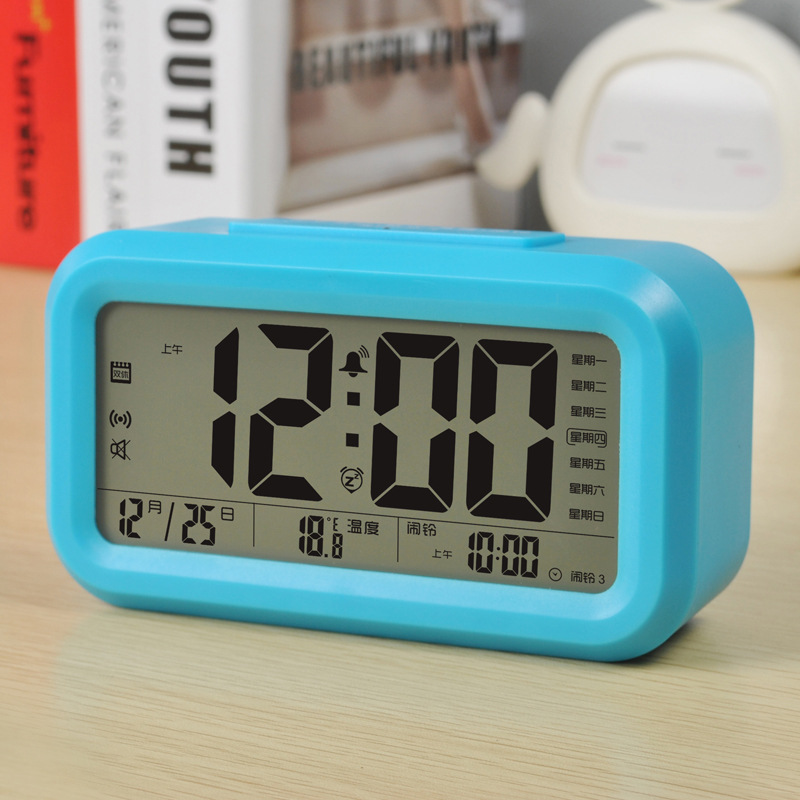 聰明鍾3組鬧鍾電子靜音床頭臥室夜光兒童卡通個性創意學生小鬧鍾