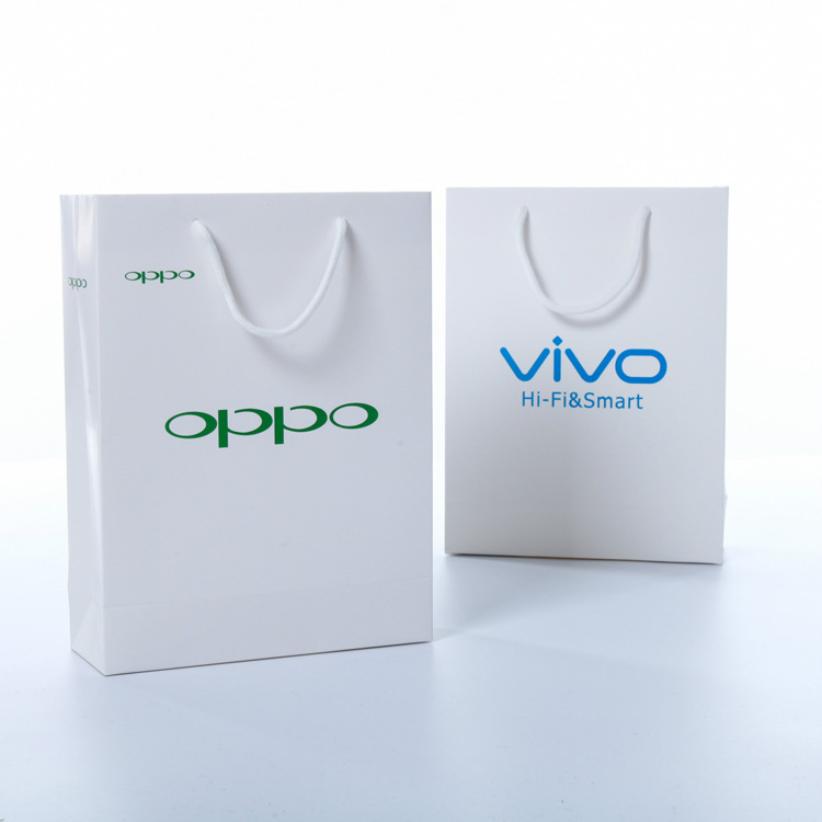 手机纸袋 手提袋礼品袋服装购物纸袋 白卡纸袋子购物袋定做