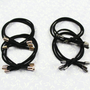 Yiwu head rope 2 yuan shop jewelry Korean hair accessories headdress new simple 3-line high elastic gold beads hair band