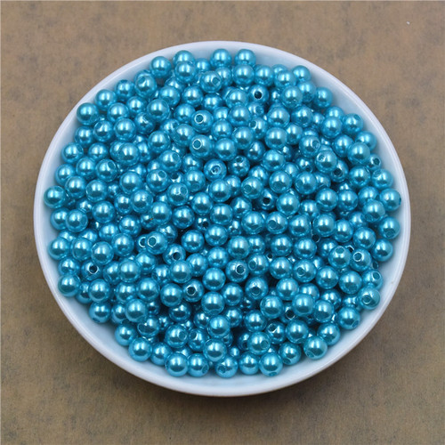 6mm imitation pearl colored round straight hole ABS false pearl eco-friendly clothing accessories beads wholesale