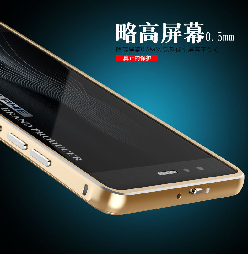 Luphie Aircraft Aluminum Metal Frame 9H Tempered Glass Back Cover Case for Huawei P9