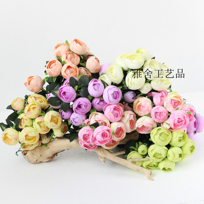 仿真花茶花茶花苞花束婚庆手捧花