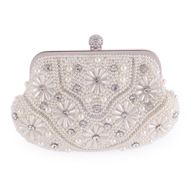 New Women's Bag Fashion Pearl Evening Party Bride Bag Wedding Bag Hand Chain Single Shoulder Bag display picture 14