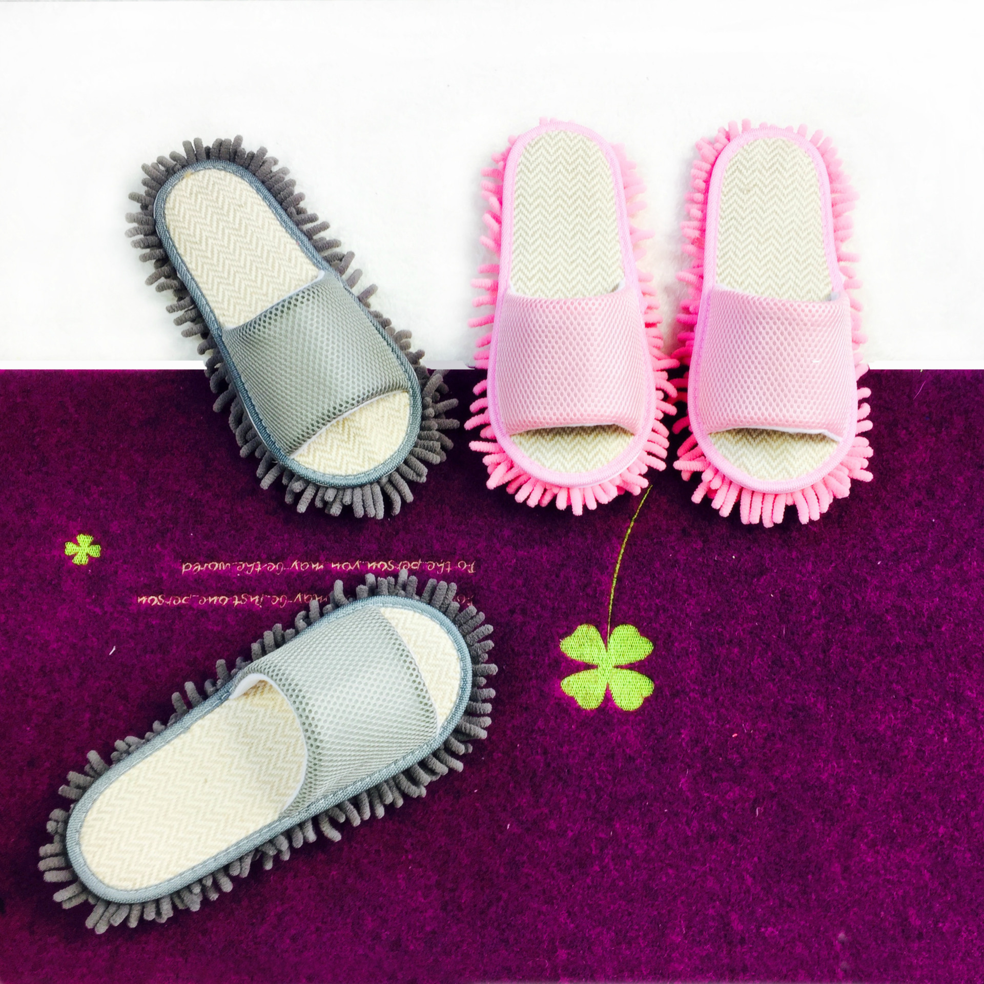 Factory Wholesale Spring Summer Autumn Items Breathable Mesh Surface Lazy Slippers Mopping Sweeping Silent Slippers