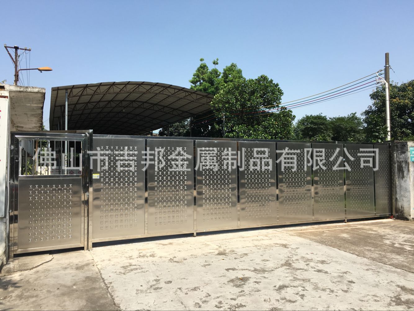制作工厂电动平移门 不锈钢平移门 公司平移大门 防盗围墙门-阿里巴巴