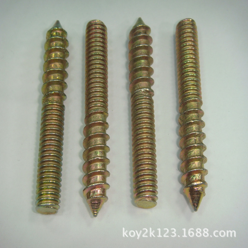 【厂家直供】东莞镀锌碳钢无槽双头牙螺丝 机螺钉 5*60公联现货
