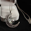 X564 Foreign Trade Moon Pu Gong British necklace Time Gem Dandelion dry flower necklace eternal flower accessories