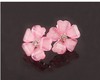 Fashionable acrylic small earrings, Korean style, flowered