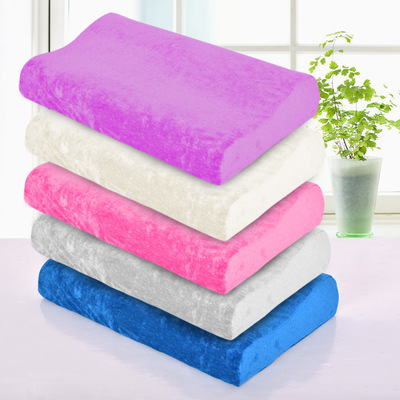 优质天鹅绒面料高低波浪保健枕 零压力记忆枕|ru