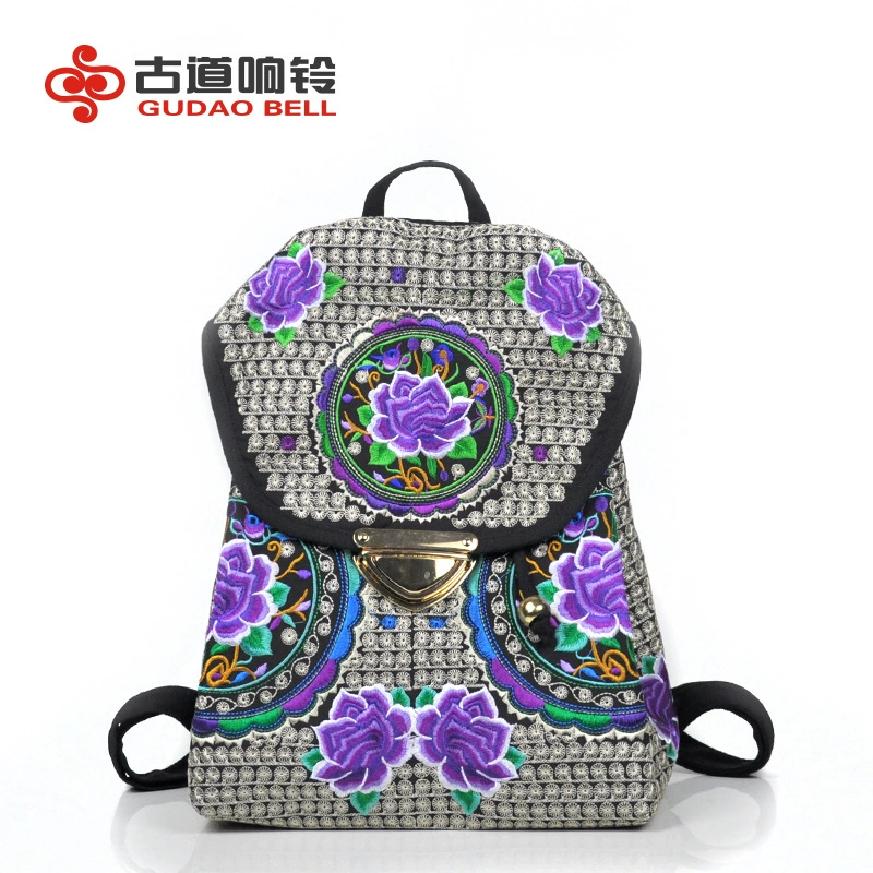 Ethnic bag, genuine backpack, lock, ethnic style, wholesale