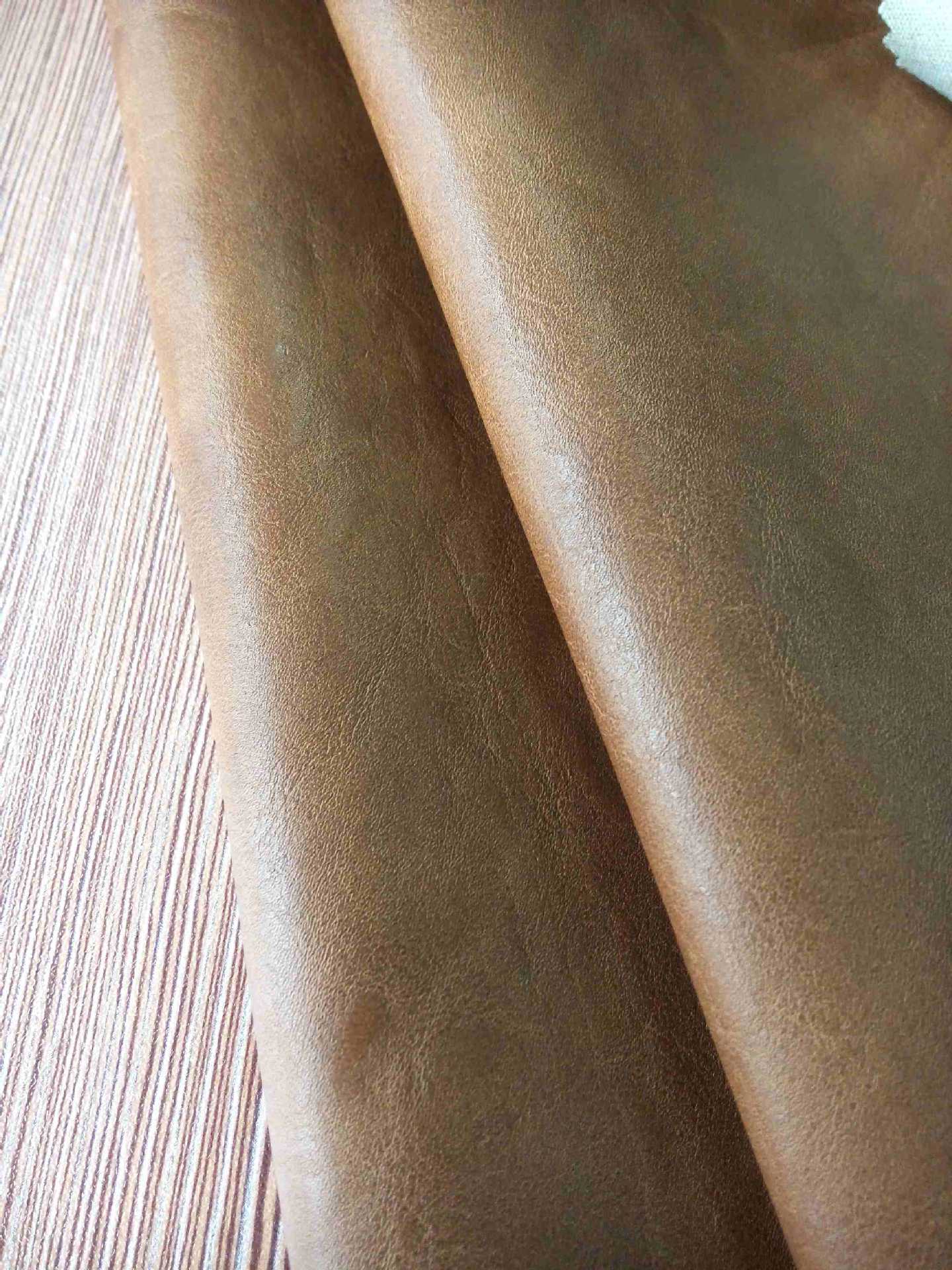 双色仿旧效果人造革  夹克PU皮面料  底（基）布可定制 环保品质