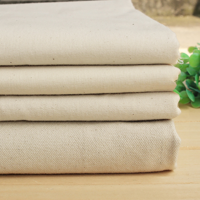 Plain cotton thickened canvas cotton canvas white cotton cloth solid color decorative cloth fabric handmade bag DIY embryo cloth
