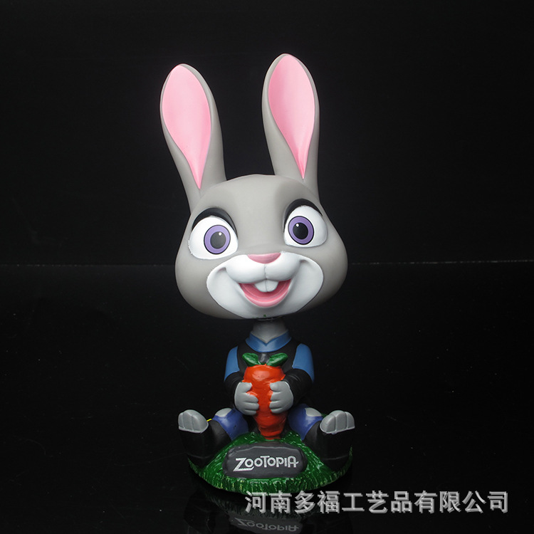 汽车摆件_疯狂动物城朱迪尼克车载 汽车摇头汽