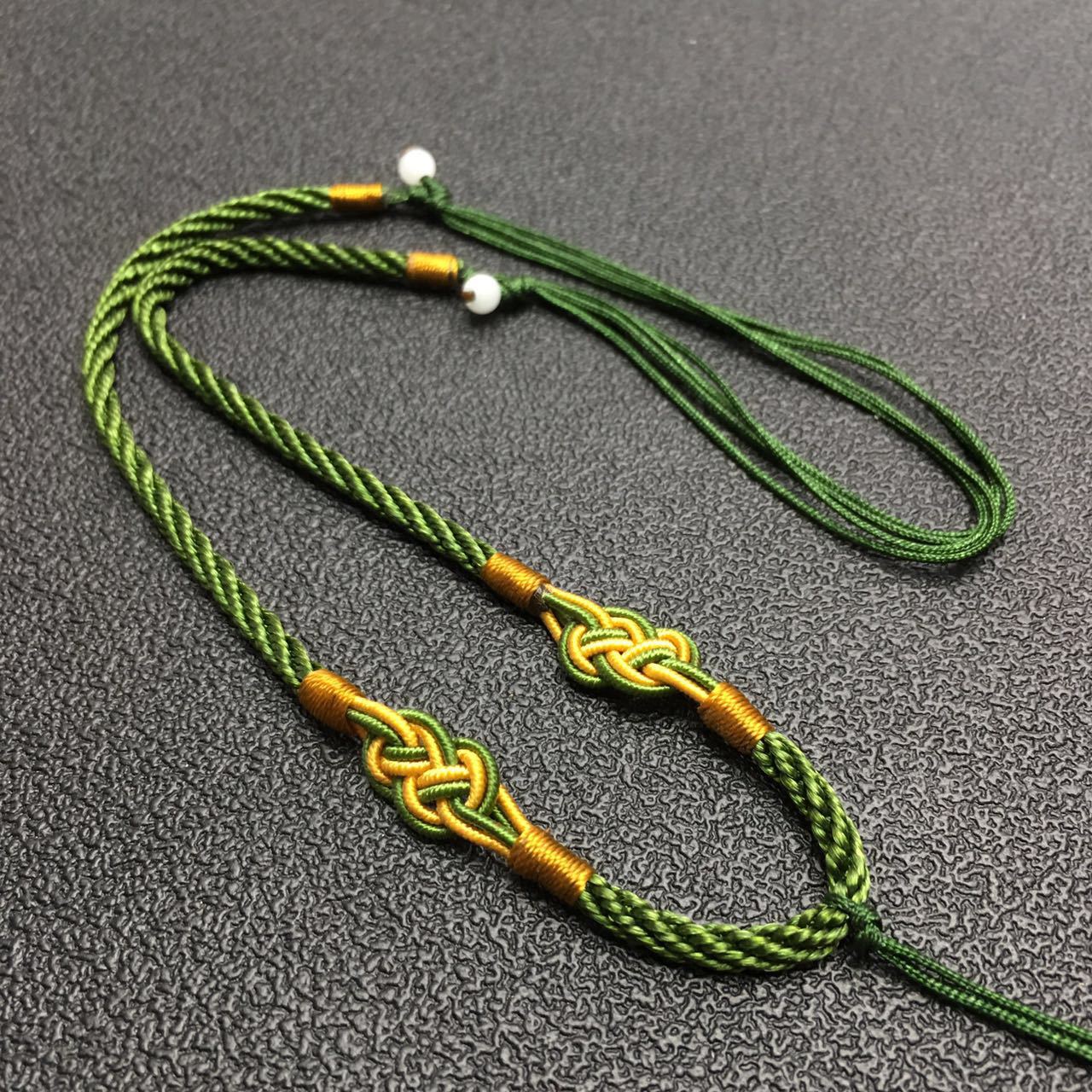 2021 Newly Jade Jadeite Rope Hand Knitting Necklace Silk Thread Ropes