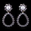 Fashionable retro earrings from pearl, accessory, European style, diamond encrusted, wholesale