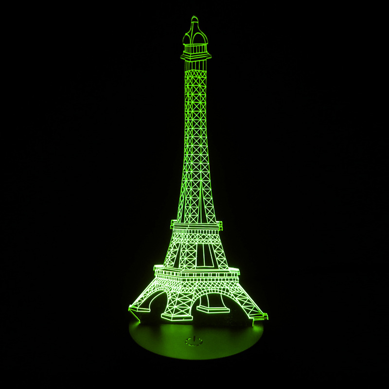 017艾菲尔铁塔七彩led台灯