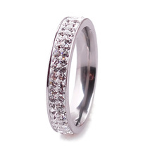 2014新款韩国时尚不锈钢水钻戒指 男士尾戒 女钛钢指环 情侣饰品