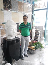 上海实体店直销手工雕刻天然石材汉白玉大理石石雕佛头工艺品批发