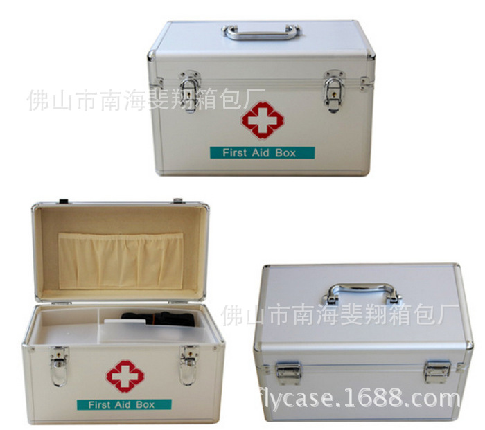 厂家直销铝合金医药箱便携式医用箱家用药品收纳箱车用药箱