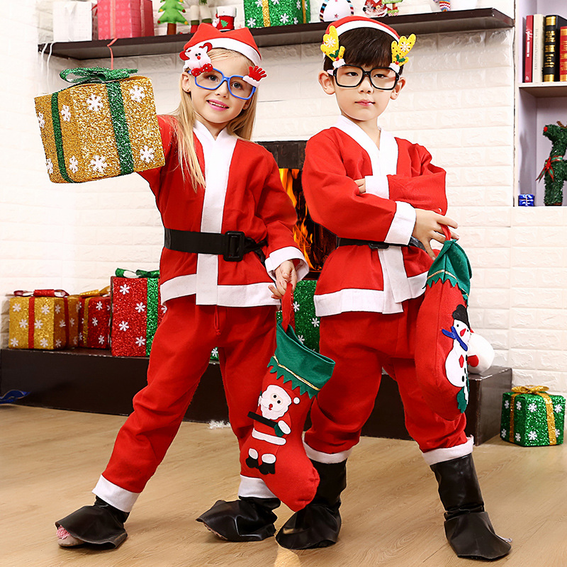 Navidad mochila Navidad ropa adultos niños rendimiento ropa Santa Claus ropa niños Navidad traje Decoración