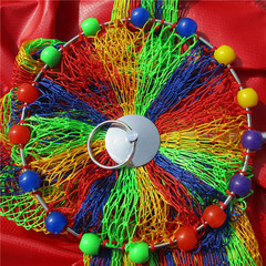 批發花色黑坑魚護 不鏽鋼防掛漁護尼龍線手工編織競技垂釣用品