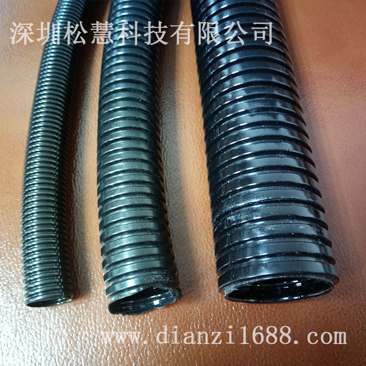 尼龙波纹管 线束保护波纹管 塑料穿线软管 AD21.2 黑色阻燃浪管