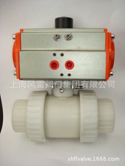 上海风雷 一片式气动球阀Q611  PVC球阀 气动球阀