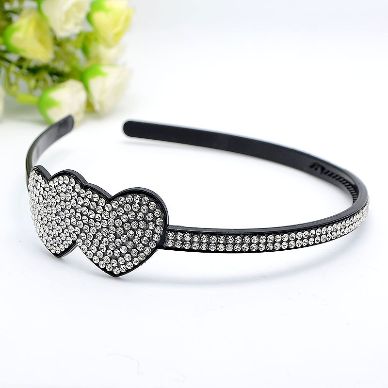new pattern the republic of korea fashion temperament Ladies Black bottom Acrylic Full bore Diamond Rhinestone Hair hoop wholesale