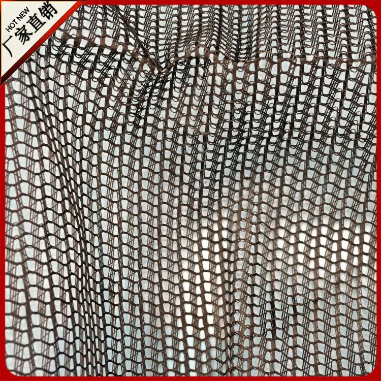 厂家直供100%全涤纶帽网 家纺鞋材箱包网眼布 60g经编针织渔网