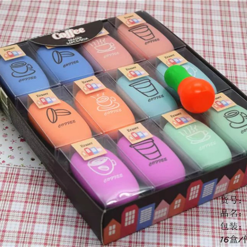 Café Eraser creativo japonés papelería caucho guijarro para estudiantes regalos al por mayor personalizados