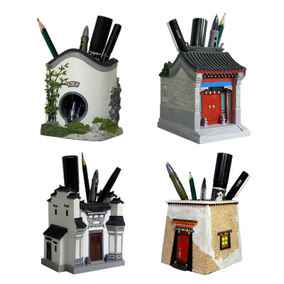 古建筑创意笔筒个性摆件商务礼品毕业礼物景区纪念品文创产品定制|ru