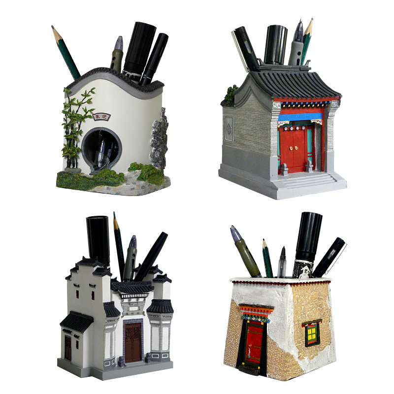 古建筑创意笔筒个性摆件商务礼品毕业礼物景区纪念品文创产品定制|ru
