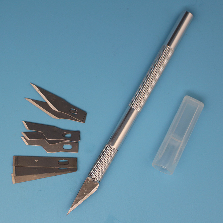 9个刀片铝合金金属雕刻刀美工刀剪纸刻刀刀具手 工模型刀笔刀-阿里巴巴